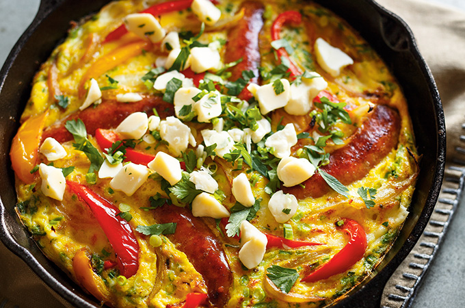 Cheese Curd and Sausage Frittata