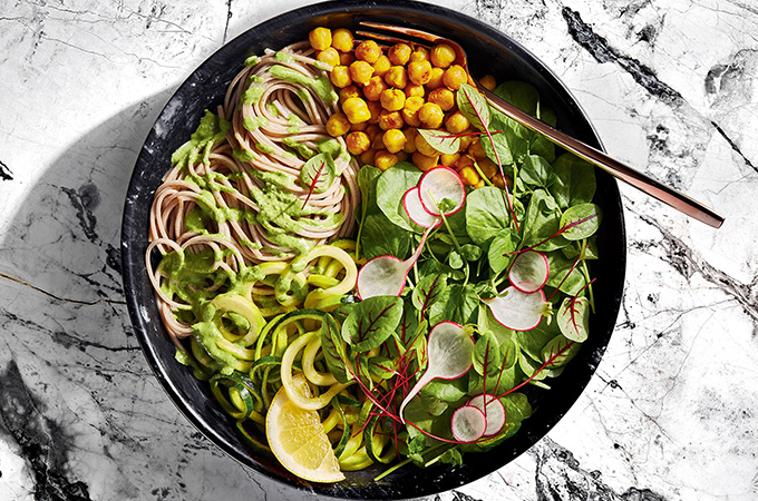 Soba Noodle Salad with Green Goddess Dressing