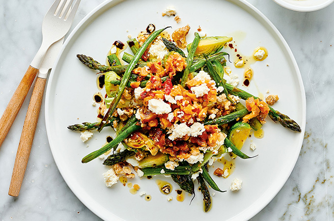 Meal-Sized Roasted Vegetable and Feta Salad