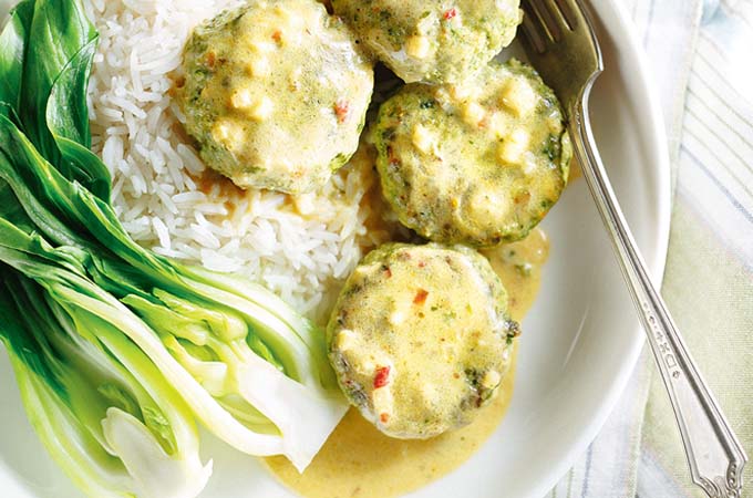 Tofu and Turkey Patties with Coconut Milk