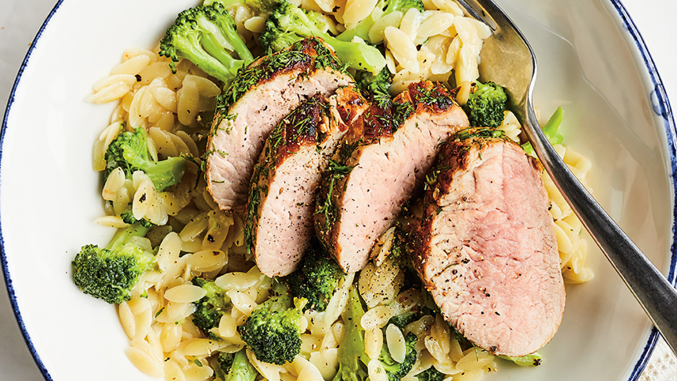 pork-brocolli-orzotto