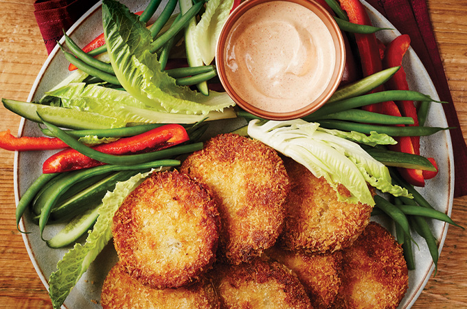 Fried Green Tomatoes With Paprika Dip