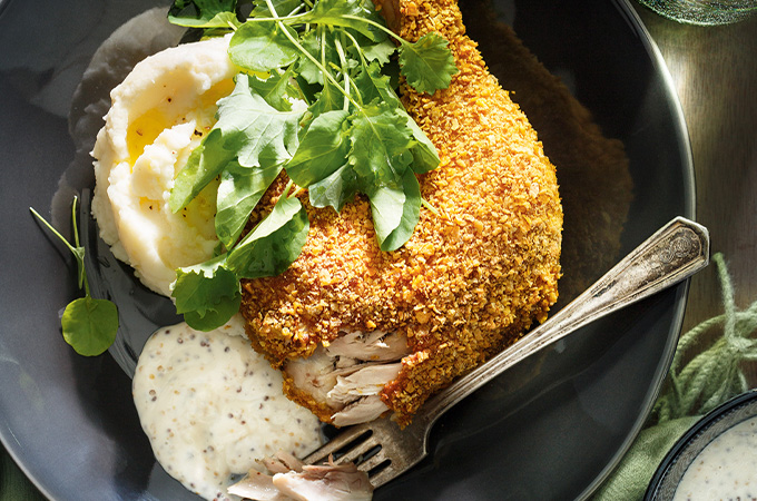 Cornflake-Crusted Chicken Legs