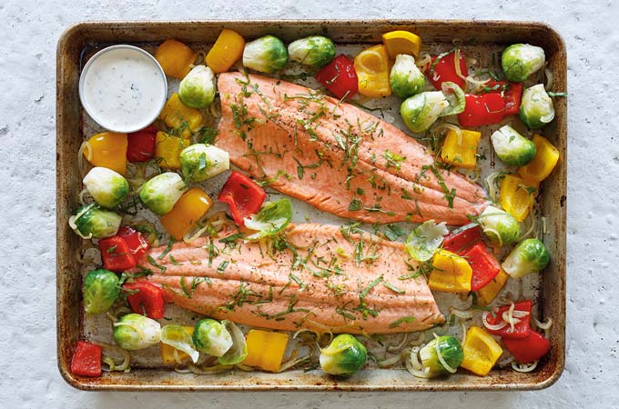 Baked Trout with Roasted Vegetables