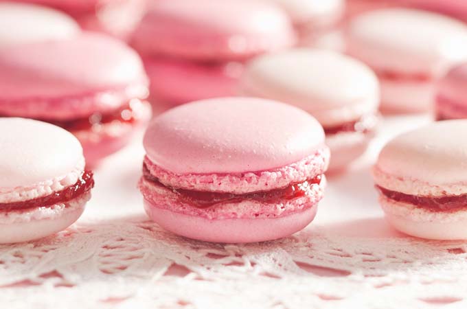 Pink Strawberry French Macarons